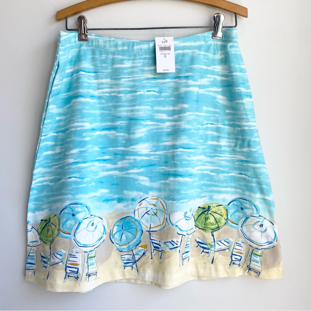 J. Jill beach scene skirt a-line size small NEW